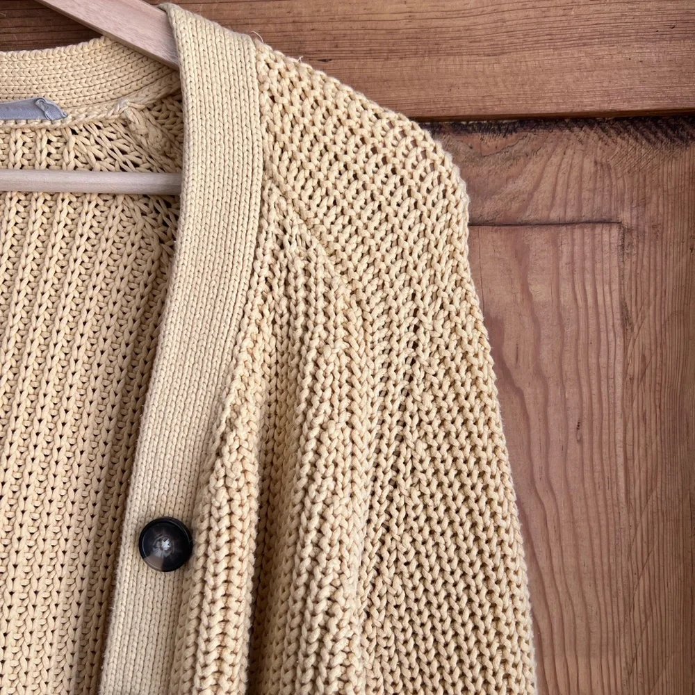 Everlane | Yellow Button-Up Knit Cardigan - Picture 3 of 7
